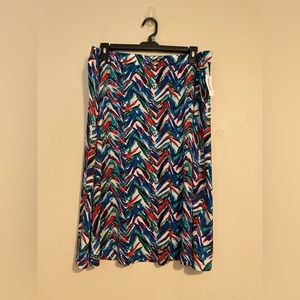 NWT Dressbarn Blue & White Chevron Pattern Long Skirt size 3X